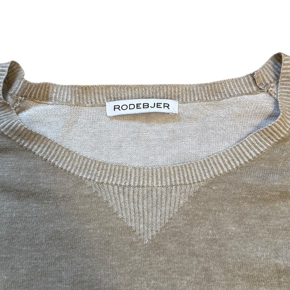 RODEBJER Lightweight Knit Sweater Women’s Medium Beige Round Neck Scandinavian - Picture 3 of 7
